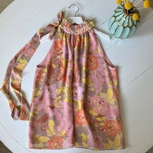 Ronny Kobo Valencia Floral Crepe Sleeveless Top, S